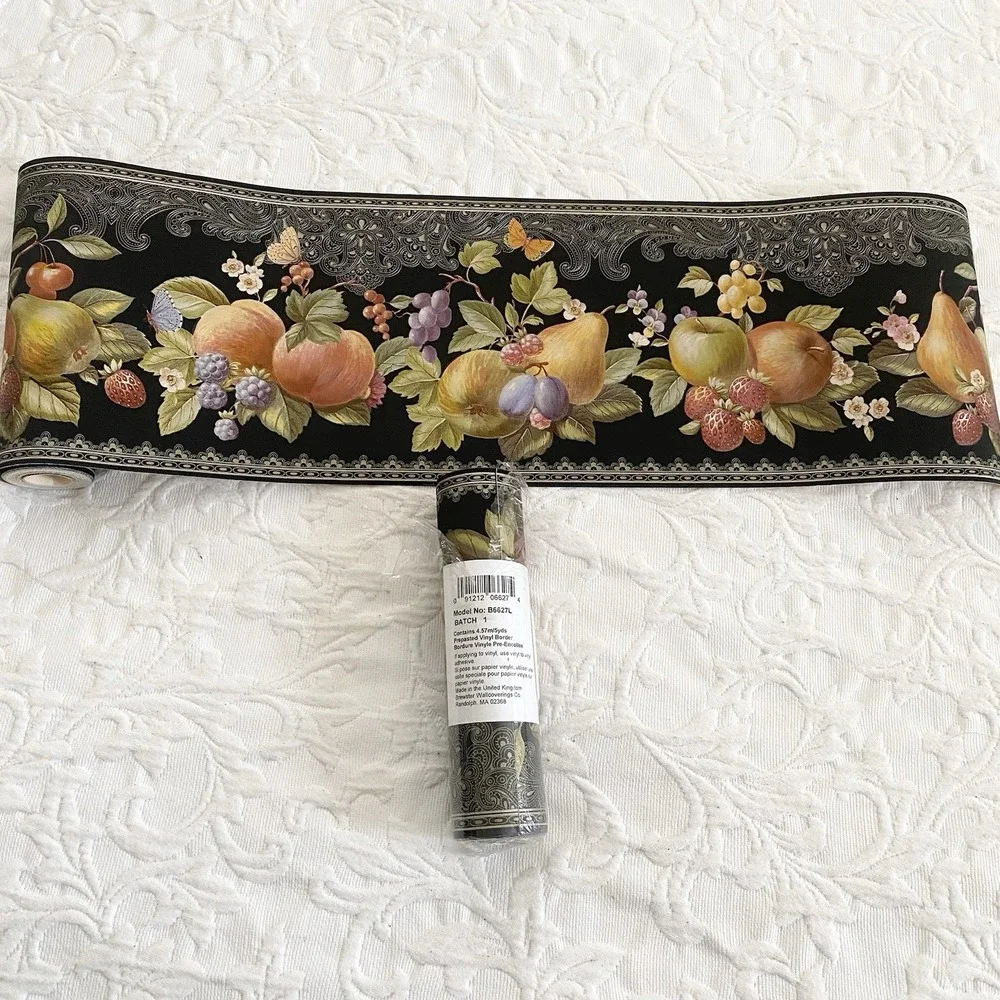 Lot 2 Brewster Fruit Wallpaper Border  Pear Strawberry French Country‎ B6627L
